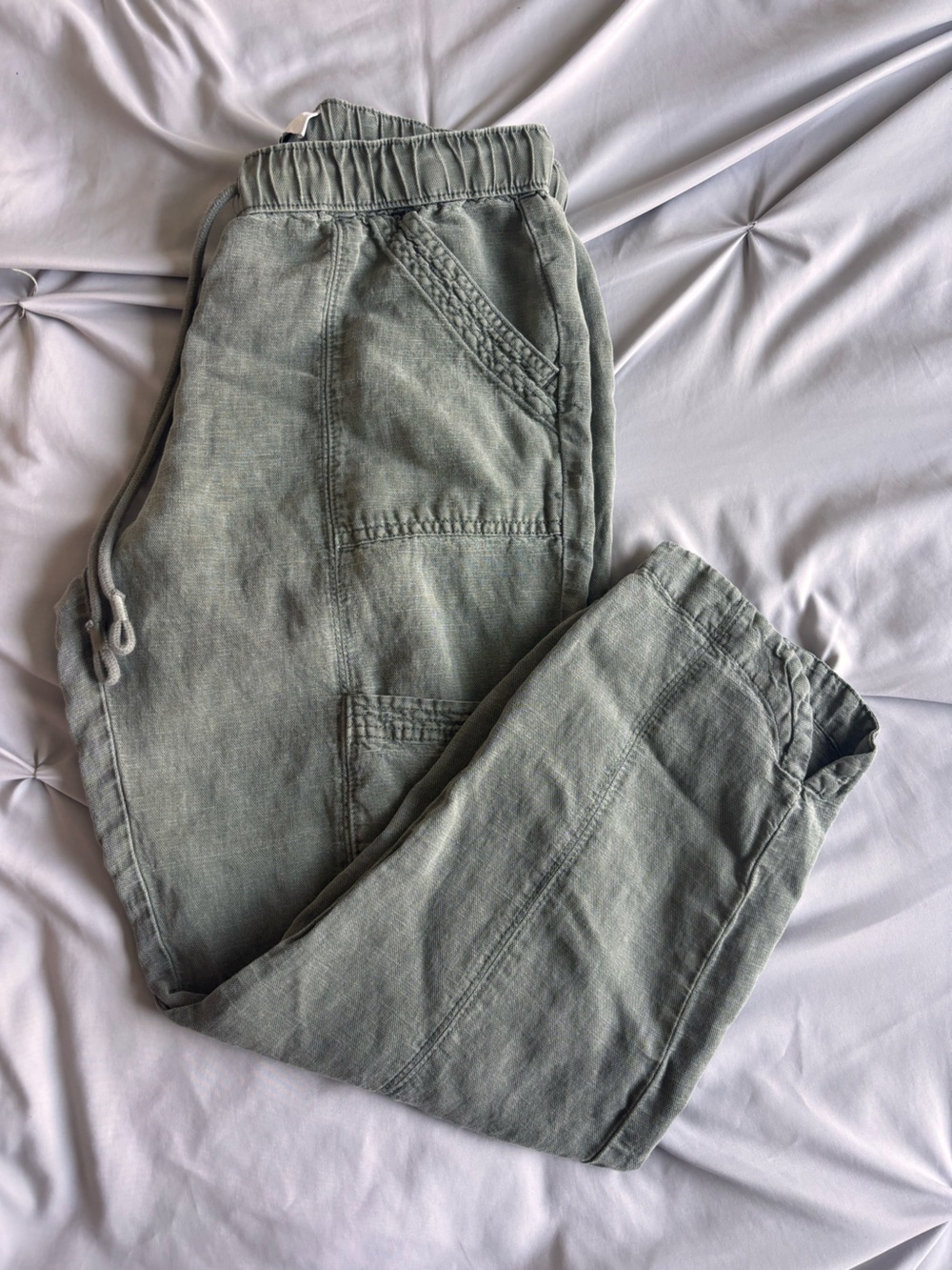 C&C California Olive Green Drawstring Jogger Pants Size Small Womens